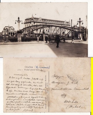 Oradea -Podul peste Cris-animata foto