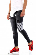 Blugi slim fit barbati negri conici skinny casual - COLECTIE NOUA - A1281 foto