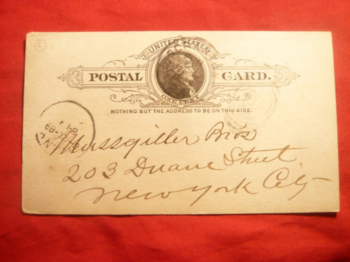 Carte Postala SUA circulat 1889