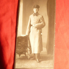 Fotografie cartonata- Tanar Militar German , dim.= 16,8 x 8 cm