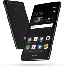 Huawei P9 Lite, Dual Sim, 16GB, 4G, Black, husa spate, garantie foto