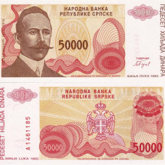 BOSNIA-HERTEGOVINA 50.000 dinara 1993 BANJA LUKA UNC!!!