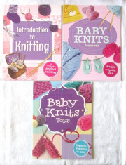 3 carti tricotaje copii : Introduction to Knitting* Baby Knits Accessories* Toys foto