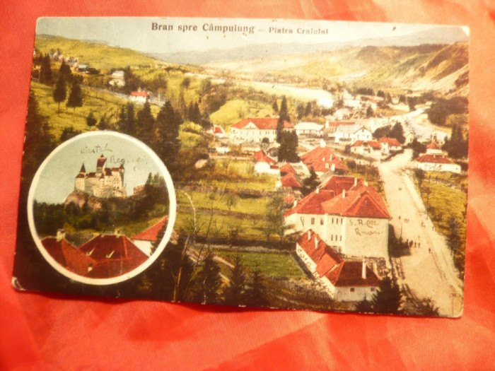 Ilustrata Bran spre Campulung - Piatra Craiului , circulat 1930 Foto Adler Braso