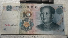 Set 2 bancnote China - 1 si 10 yuani foto