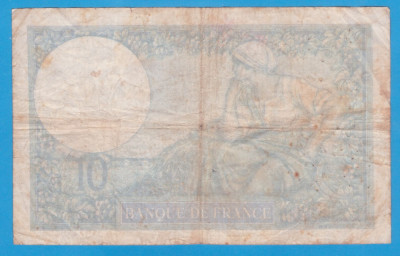 (1) BANCNOTA FRANTA - 10 FRANCS 1939 (19 OCTOMBRIE 1939) foto