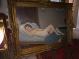 Pictura in ulei o lucrare foarte veche perioada anilor 1900 &icirc;nceput, Nud, Realism