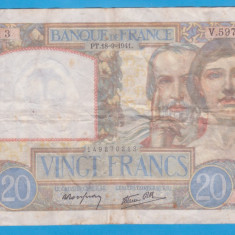 (1) BANCNOTA FRANTA - 20 FRANCS 1941 (18 SEPTEMBRIE 1941)