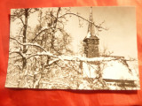 Ilustrata Bucuresti - Muzeul Satului iarna ,circulat 1960 Foto F.Dobrescu, Necirculata, Fotografie