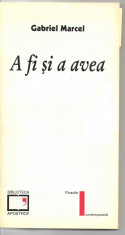 A fi si a avea Gabriel Marcel Biblioteca Apostrof Cluj 1997 foto