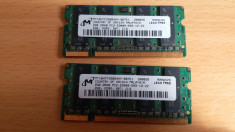KIT Memorie Laptop Micron Sodimm PC2 DDR2 4 GB 666 Mhz 2 x 2 GB Garantie 12 Luni foto