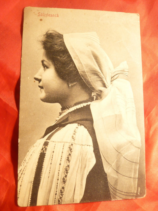 Ilustrata Femeie in Costum National- din Saliste ,inc.sec.XX- NN Tintea
