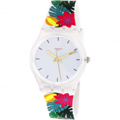 Ceas dama Swatch Pistil alb Silicone Swiss Quartz GW192 foto