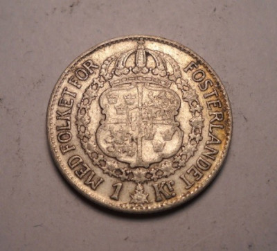 Suedia 1 Krona Coroana 1939 foto