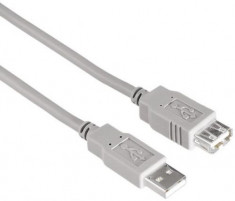 Cablu prelungitor USB Hama 30619, 1.8m (Gri) foto