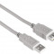 Cablu prelungitor USB Hama 30619, 1.8m (Gri)