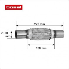 Racord flexibil toba esapament 38 x 272 mm BOSAL 265-609 foto