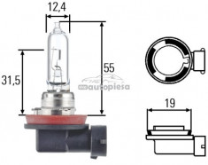 Bec Hella H9 12V 65W 8GH 008 357-001 foto