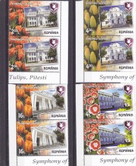 20% SUB NOMINAL!!2017 SIMFONIA LALELELOR,SERIE IN PERECHE,NEUZAT,MNH,ROMANIA.