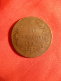 Moneda 10 centime 1867 litera M(Milano) Italia ,bronz Rege Emanuel II, Europa