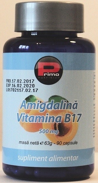 Vitamina B17 500 mg, 90 capsule, concentratie maxima (98% amigdalina) cancer Vitamina B17 500 mg, 90 capsule, concentratie maxima (98% amigdalina) cancer