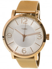 Ceas dama Timex TW2R11600 auriu Leather Quartz TW2R11600 foto