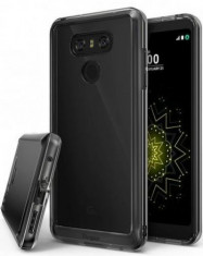 Protectie Spate Ringke Fusion Smoke pentru LG G6 (Negru Transparent) + folie protectie display foto