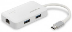 Placa de retea Edimax EU-4308, Gigabit, USB 3.1 Type C, 3 x USB 3.0 Hub (Alb) foto