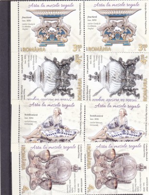 20% SUB NOMINAL!!2017 ARTA LA MESELE REGALE,SERIE IN PERECHE,NEUZAT,MNH,ROMANIA. foto