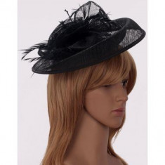 Black Mesh Hat Feather Fascinator - LSH00201 foto