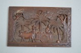 Panou de lemn exotic sculptura basorelief Africa de Est (Kenya, Tanzania sau Uganda) secXX
