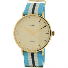 Ceas Timex dama Weekender Fairfield TW2P91000 auriu Cloth Quartz foto