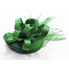 Green Mesh Hat Feather Fascinator On Clip - LSH00102 foto
