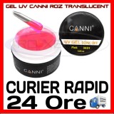 GEL UV ROZ TRANSLUCENT CANNI 15ML - CONSTRUCTIE MANICHIURA, UNGHII FALSE GEL, Gel de constructie, Sina