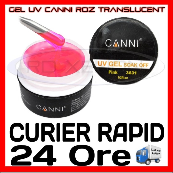 GEL UV ROZ TRANSLUCENT CANNI 15ML - CONSTRUCTIE MANICHIURA, UNGHII FALSE GEL