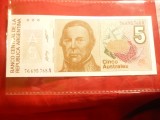 Bancnota 5 australes Argentina , cal. NC