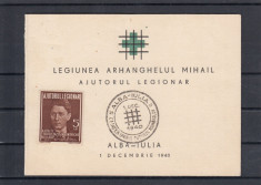 1940 CARNET FILATELIC LEGIONAR CODREANU-POSTA AERIANA STAMPILA ALBA-IULIA foto