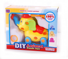 Elefant demontabil, jucarie puzzle pentru copii foto