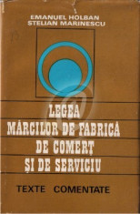 Legea marcilor de fabrica, de comert si de serviciu- texte comentate foto