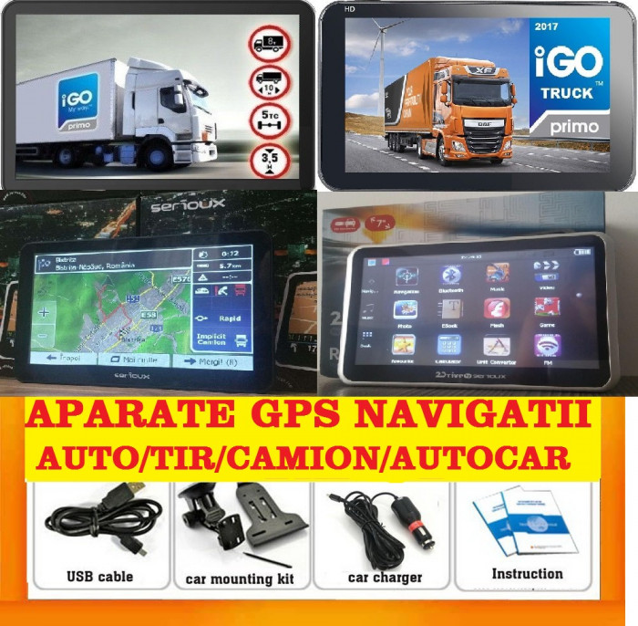 GPS Auto Navigatie ecran 7&quot; AUTO GPS TIR GPS CAMION GPS HARTI FULL EUROPA 2018