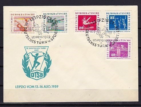 GERMANIA 1959 - FDC CU SERIE COMPLETA - SPORT. GIMNASTICA, FD9