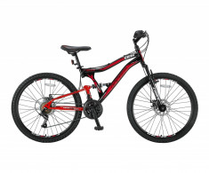 Bicicleta MTB Full Suspensie UMIT Albatros 2D , culoare negru/rosu ,roata 24&amp;quot; , PB Cod:2459000000 foto