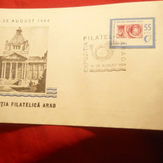 Plic special Expozitia Filatelica ARAD- Al 4-lea Congres UPU 1964