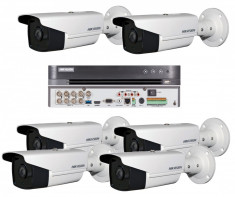 Sistem Supraveghere Video 6 Camere Exterior pt 80m Hikvision 5MP foto