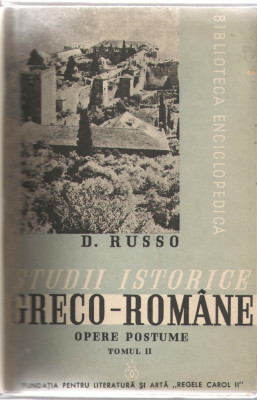 Studii istorice greco-romane D. Russo 2 vol. Fundatia Regele Carol II 1939 foto