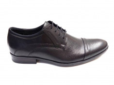 Pantofi barbati lux - eleganti din piele naturala negri - Model 581N foto