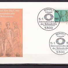 GERMANIA 1981 - FDC - ANUL INTERNATIONAL AL PERSOANELOR CU DIZABILITATI, FD6