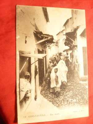 Ilustrata Algeria - Constantine - strada araba , interbelica foto