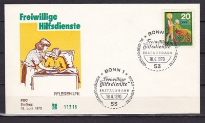 GERMANIA (BUNDESPOST) 1970 - FDC - ASISTENTA PERSOANE CU DIZABILITATI, FD5 foto