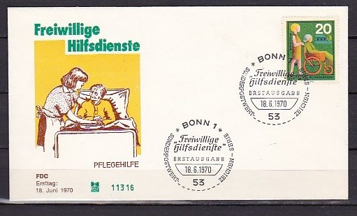 GERMANIA (BUNDESPOST) 1970 - FDC - ASISTENTA PERSOANE CU DIZABILITATI, FD5